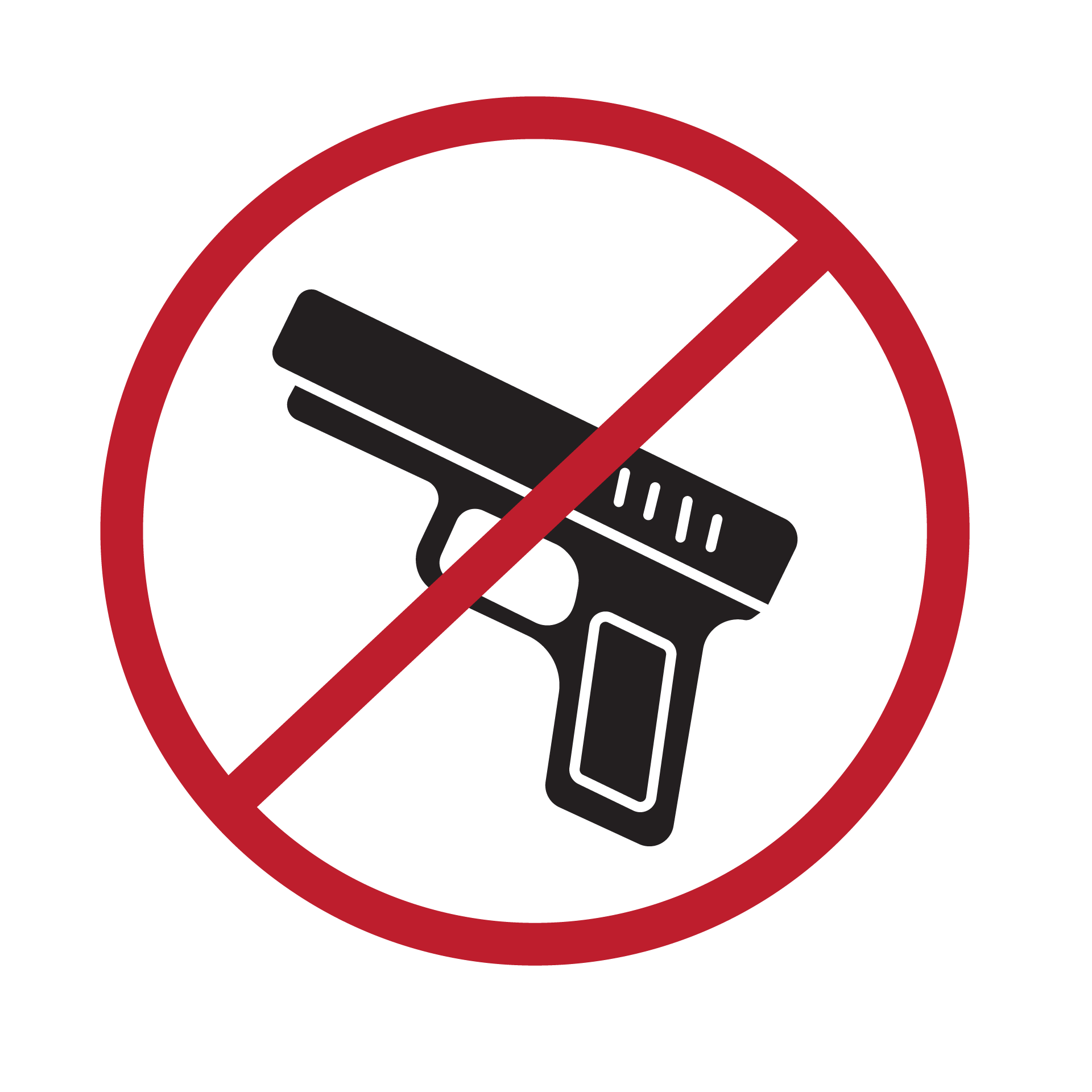 Graphic representing the prohibition of firearms.