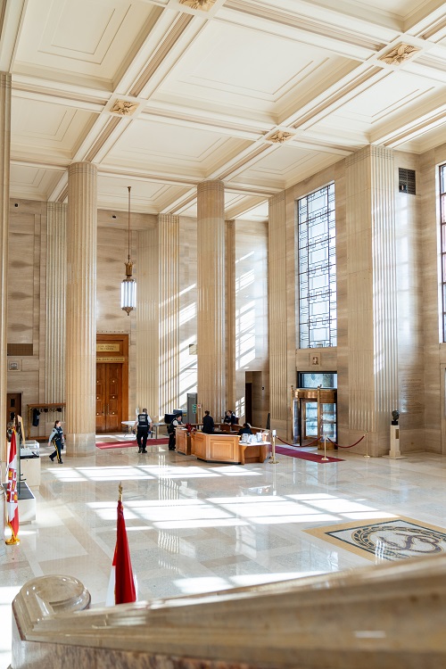 The grand entrance hall