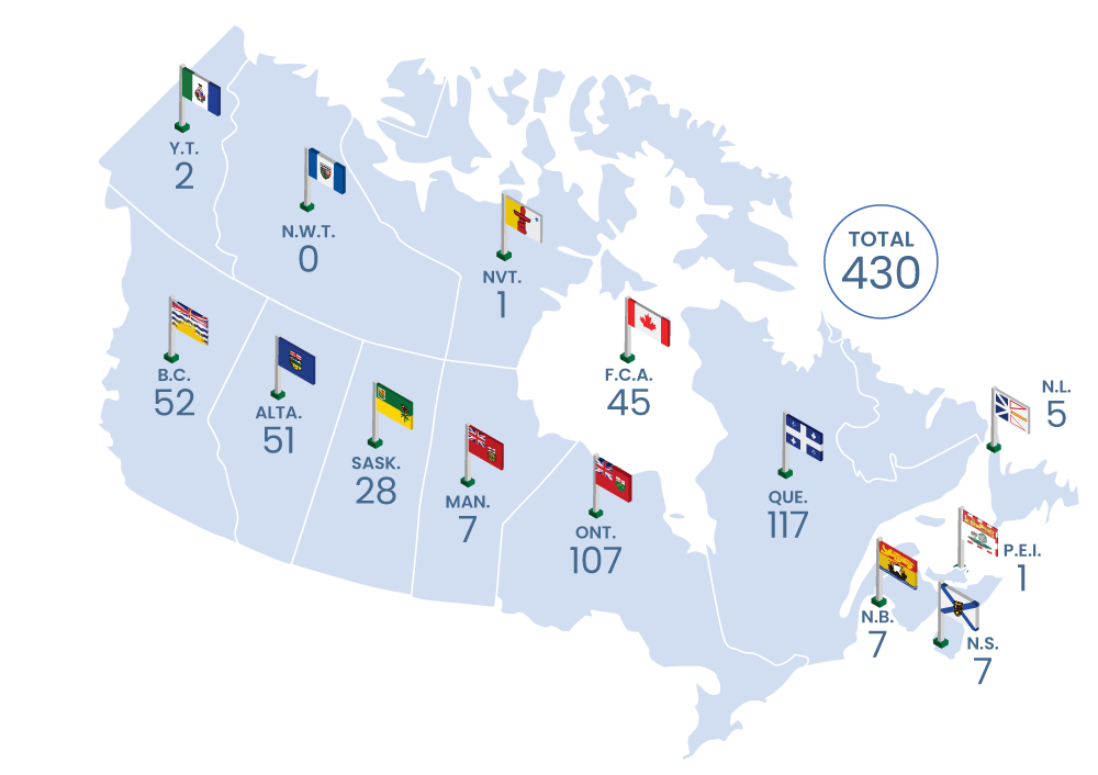 Number of applications by origin map